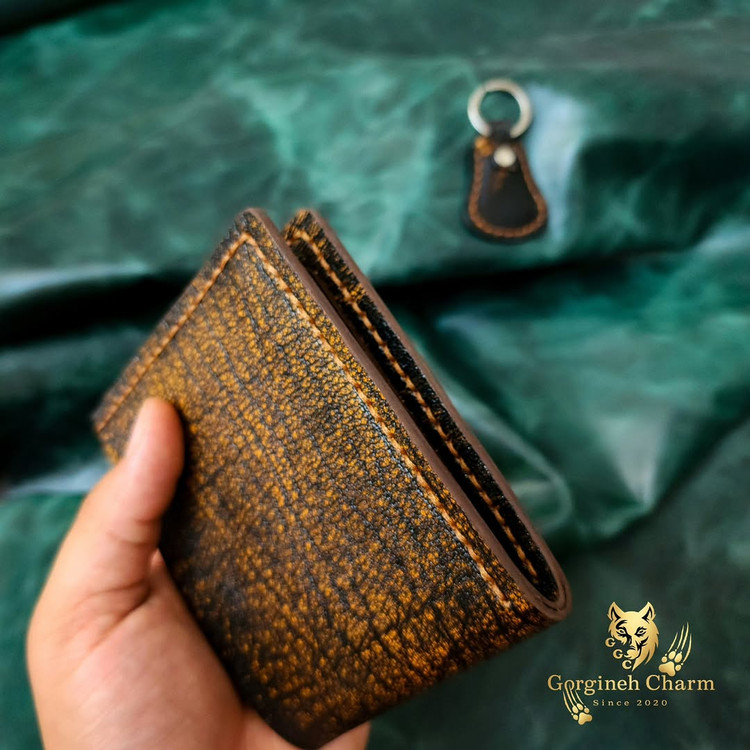 کیف پول جیبی چرم بوفالو ست با جاکلیدی