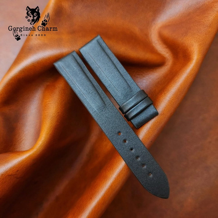 بند ساعت لوکس چرم گاوی مشکی مات