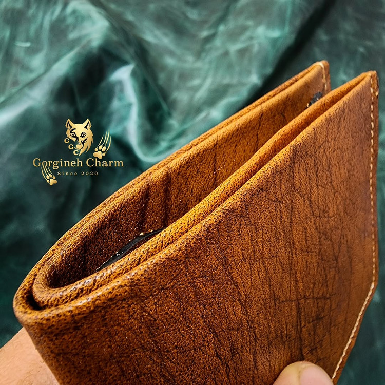 کیف پول جیبی چرم بوفالو عسلی