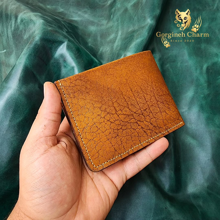 کیف پول جیبی چرم بوفالو عسلی