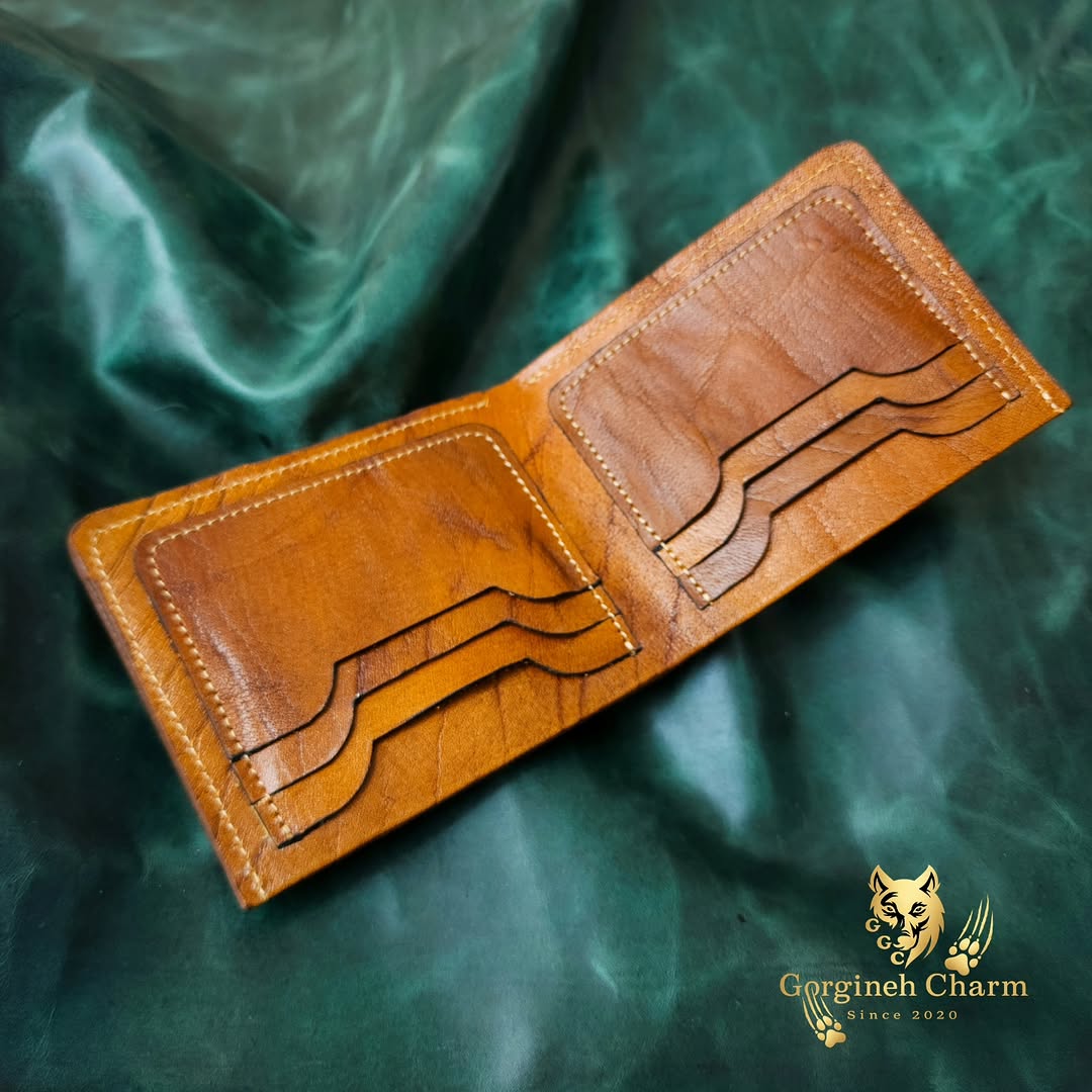کیف پول جیبی چرم بوفالو عسلی