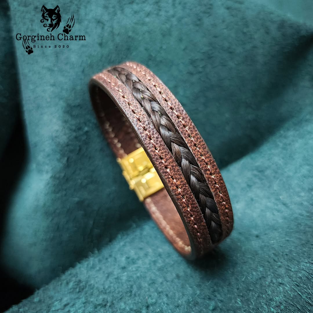 دستبند دو لایه موی یار قهوه ای